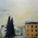 Neighbour is Poisoning My Dog (2015), Acrylic and oil colour on canvas, 120 x 120 cm