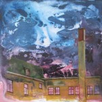 Untitled from series Edges, Wastelands (2014) Acrylic and oil colour on MDF board