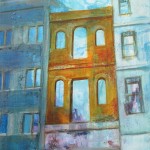 Untitled from series Edges, Wastelands (2014) Acrylic and oil colour on MDF board