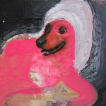 Saunan jälkeen (2014), Acrylic and oil colour on MDF board, 15 x 15 cm